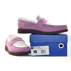 B0 Auth MARC NOLAN Abe Dusty Rose Colorblock Suede Penny Loafers Size 10 D $145